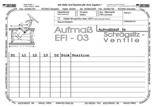 Ventildämmung für ein Schrägsitzventile: Maßaufnahmebogen